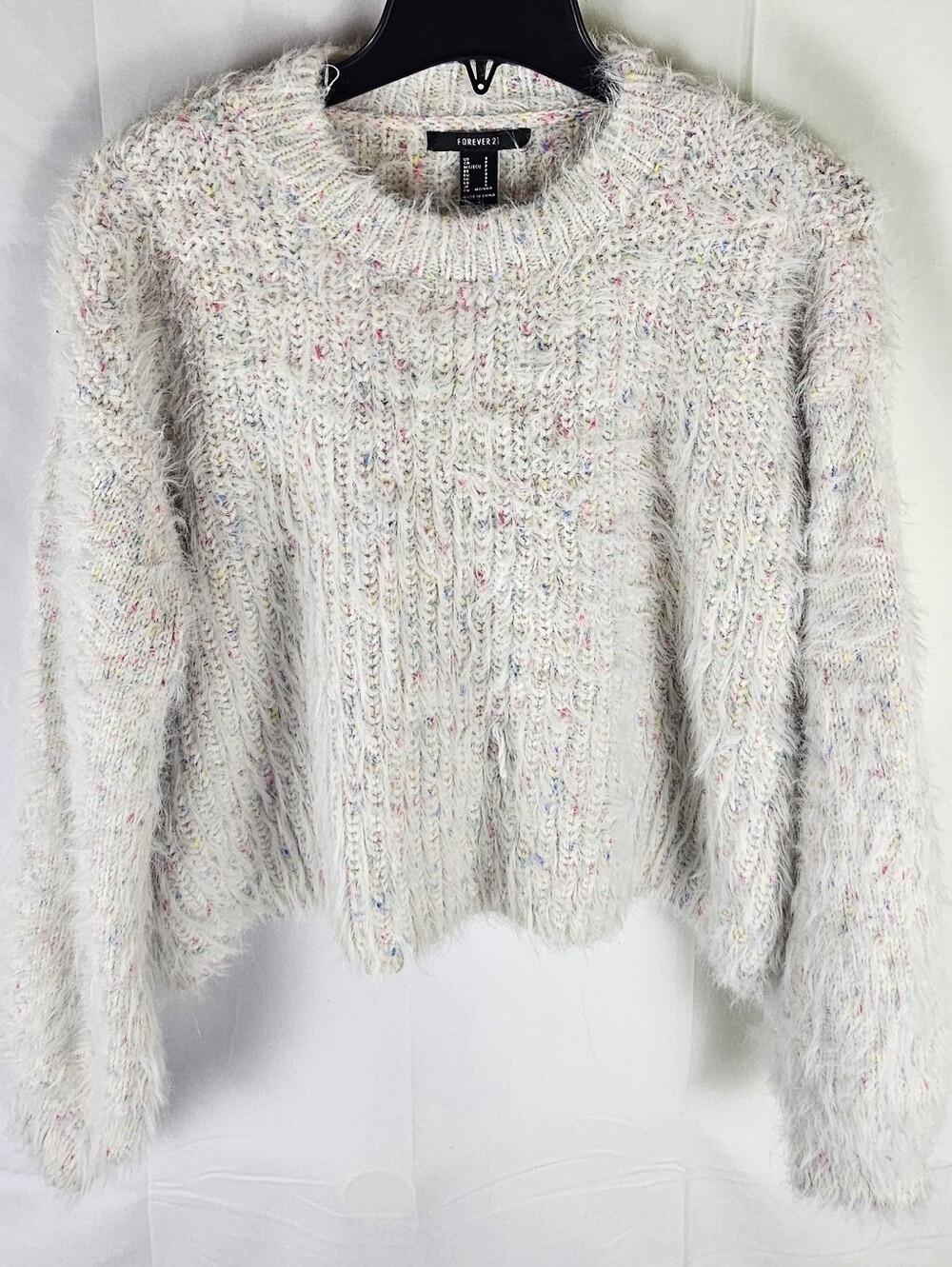 Forever 21 Confetti-Knit Speckled Cropped Sweater Pullover Womens S Soft Girl